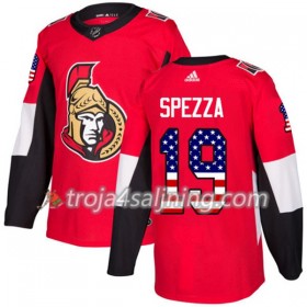 Ottawa Senators tröja Jason Spezza 19 Röd USA Flag Fashion 2017-2018 Adidas Authentic - NHL Tröjor Herr
